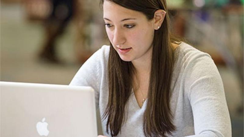 Person looking at computer screen